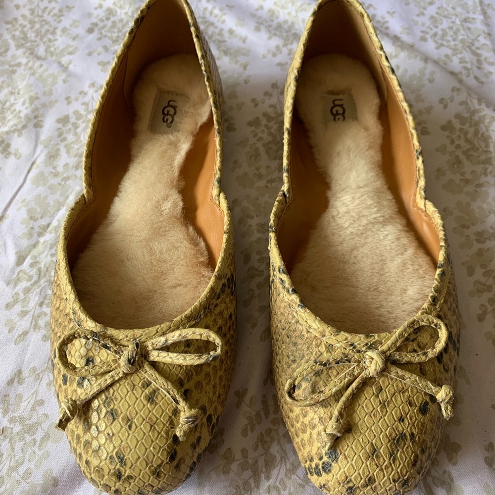 UGG Tan Leather Flats